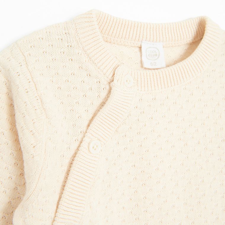Cool Club, Sweter dziewczęcy, rozpinany, beżowy