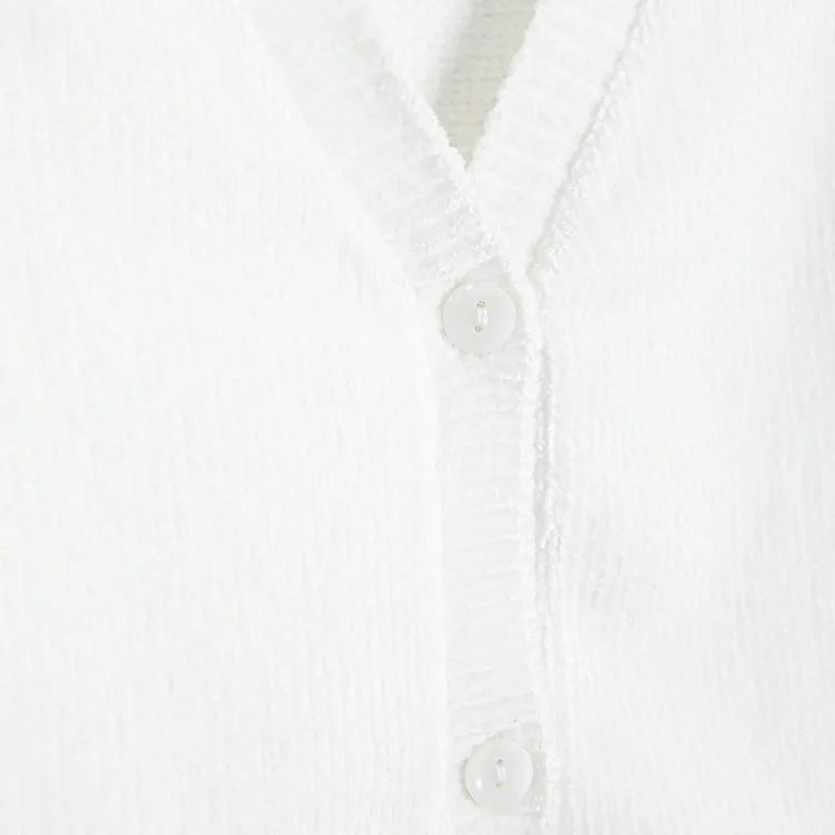 Cool Club, Sweter dziewczęcy, rozpinany, biały