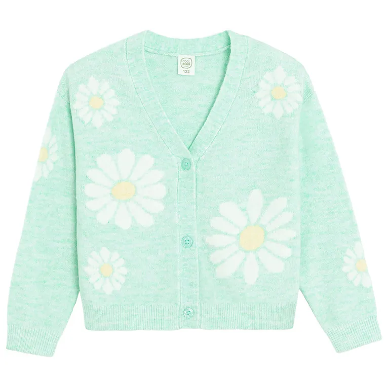 Cool Club, Sweter dziewczęcy, rozpinany, miętowy