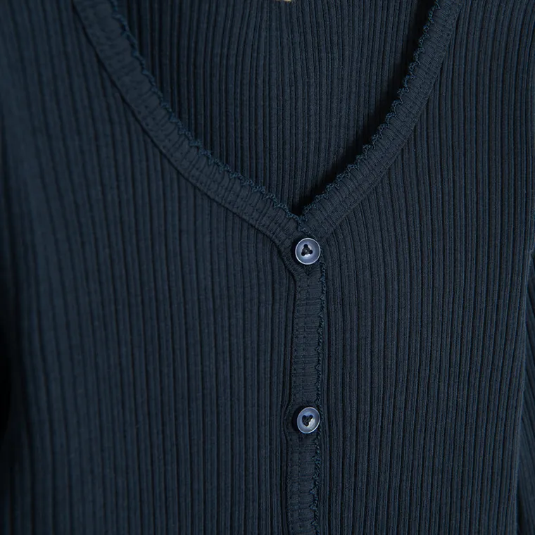 Cool Club, Sweter dziewczęcy, rozpinany, prążkowany, granatowy