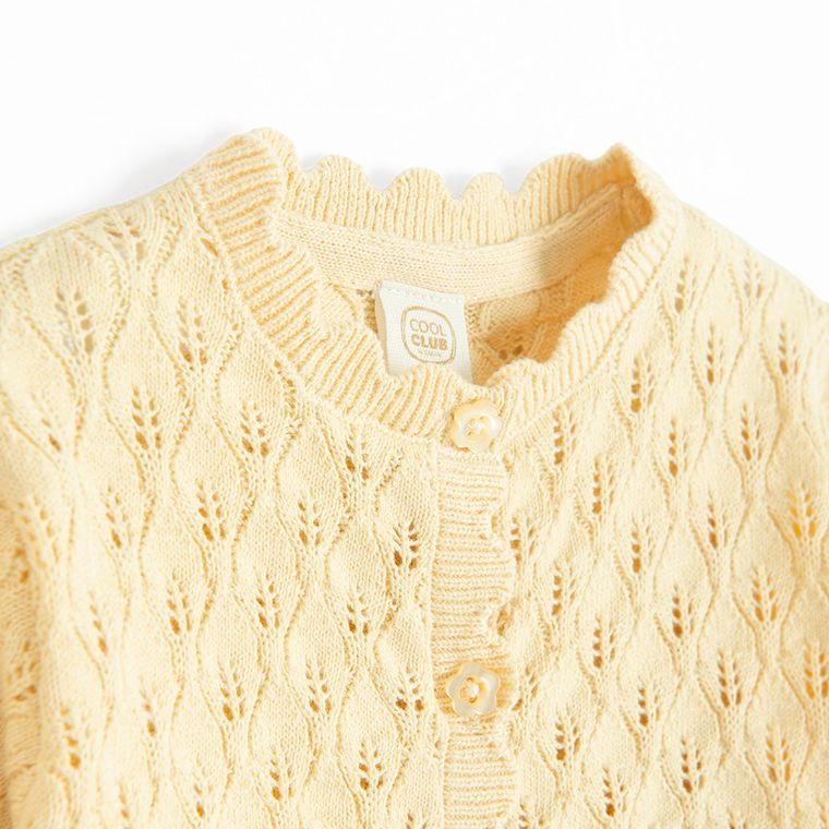 Cool Club, Sweter dziewczęcy, rozpinany, żółty
