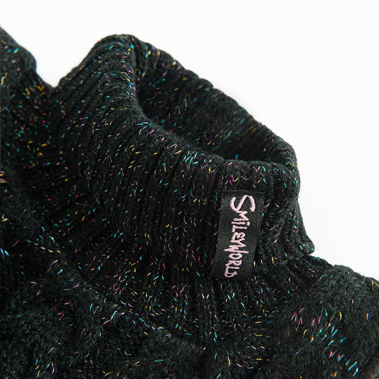 Cool Club, Szalik dziewczęcy z golfem, czarny, SmileyWorld