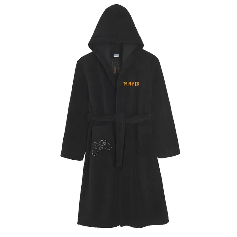 Cool Club, Szlafrok chłopięcy z kapturem, czarny