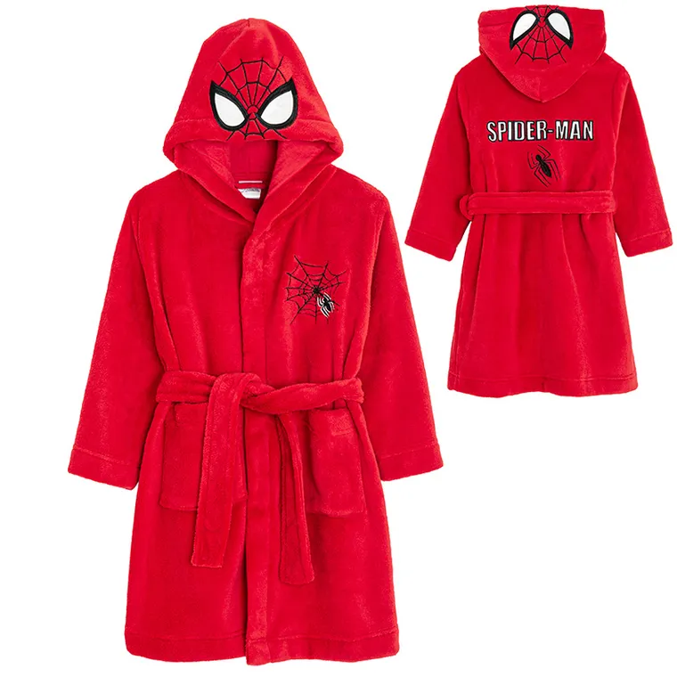 Cool Club, Szlafrok chłopięcy z kapturem, czerwony, Spider-Man