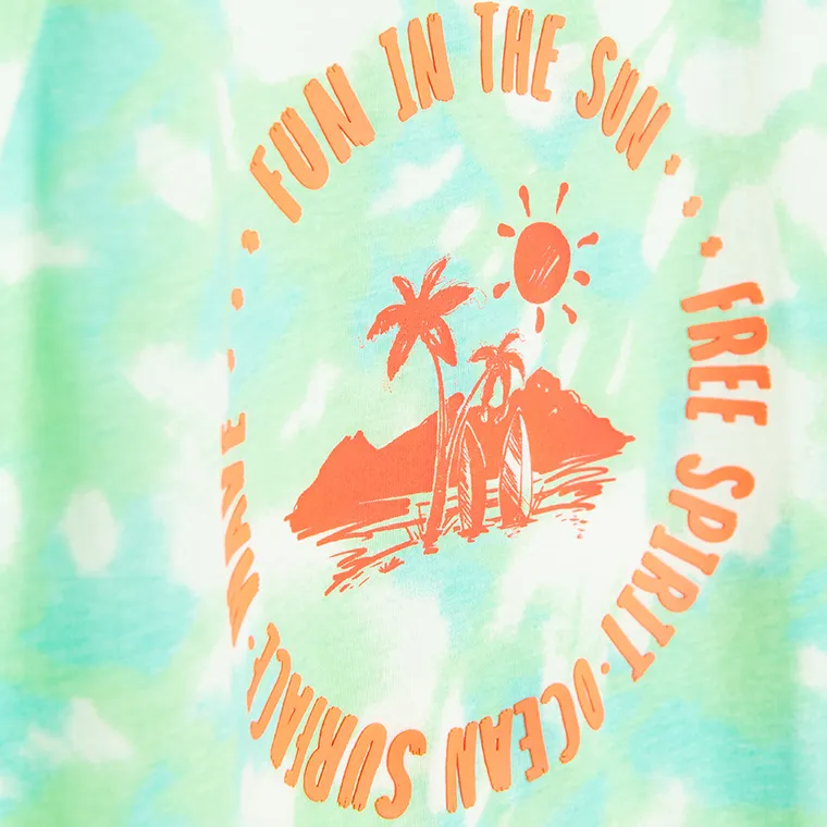 Cool Club, T-shirt chłopięcy bez rękawów, biało-zielony