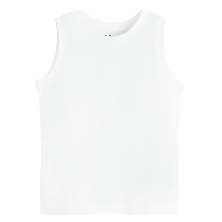 Cool Club, T-shirt chłopięcy bez rękawów, biały
