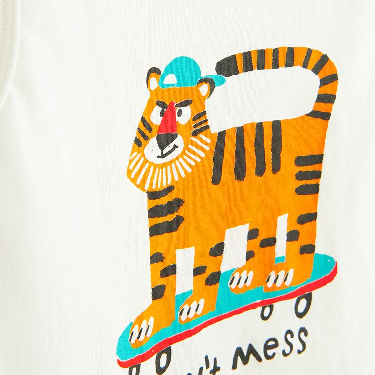 Cool Club, T-shirt chłopięcy bez rękawów, biały