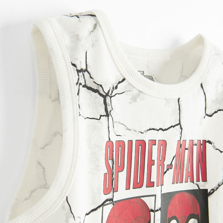 Cool Club, T-shirt chłopięcy bez rękawów, biały, Spider-Man