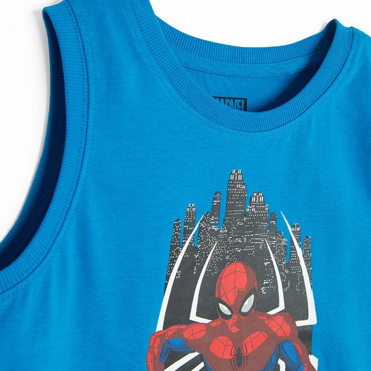 Cool Club, T-shirt chłopięcy bez rękawów, niebieski, Spider-Man