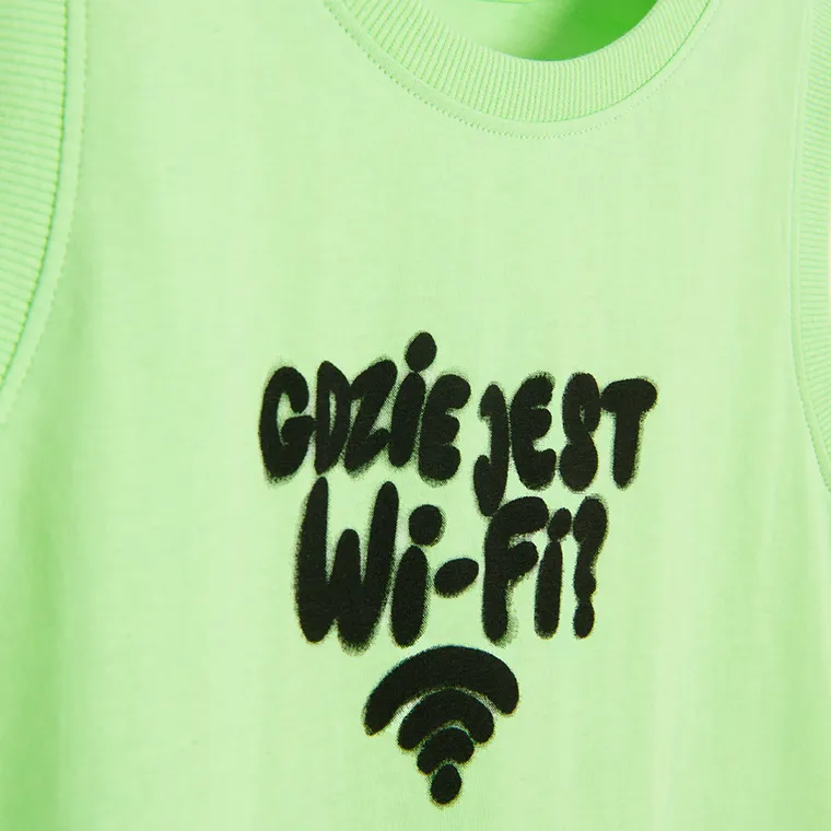 Cool Club, T-shirt chłopięcy bez rękawów, zielony