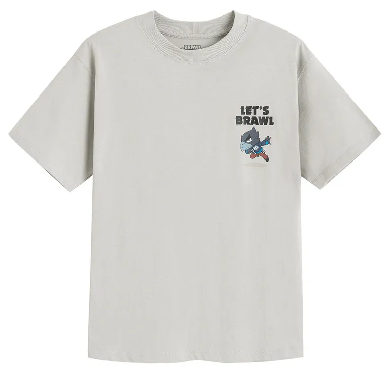 Cool Club, T-shirt chłopięcy, beżowy, Brawl Stars