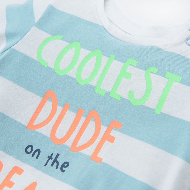 Cool Club, T-shirt chłopięcy, biało-niebieski