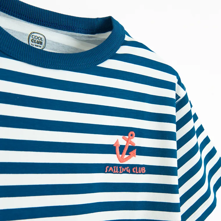 Cool Club, T-shirt chłopięcy, biało-niebieski