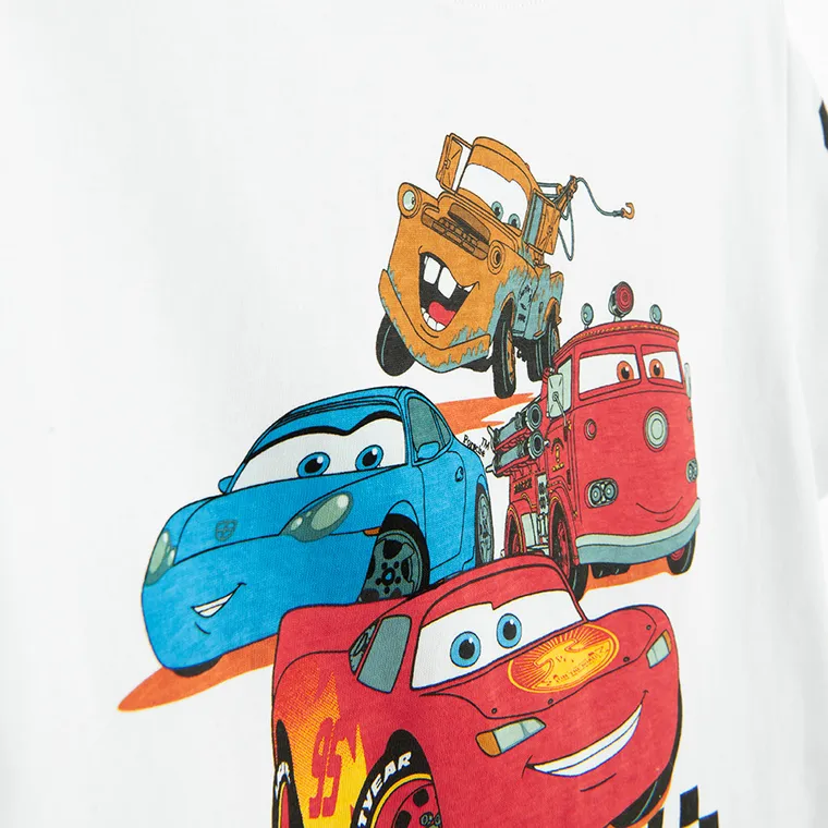 Cool Club, T-shirt chłopięcy, biały, Auta