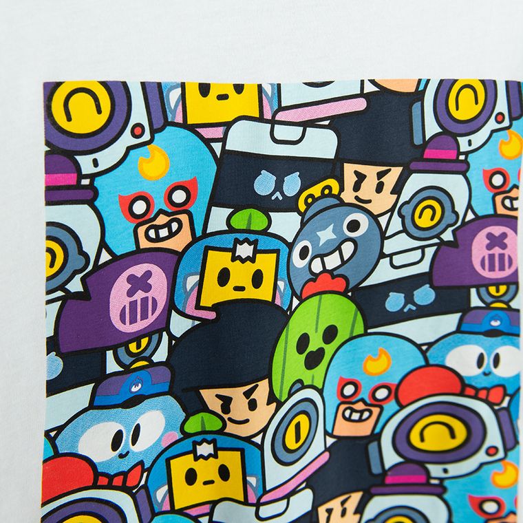 Cool Club, T-shirt chłopięcy, biały, Brawl Stars