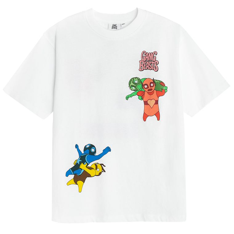 Cool Club, T-shirt chłopięcy, biały, Gang Beasts