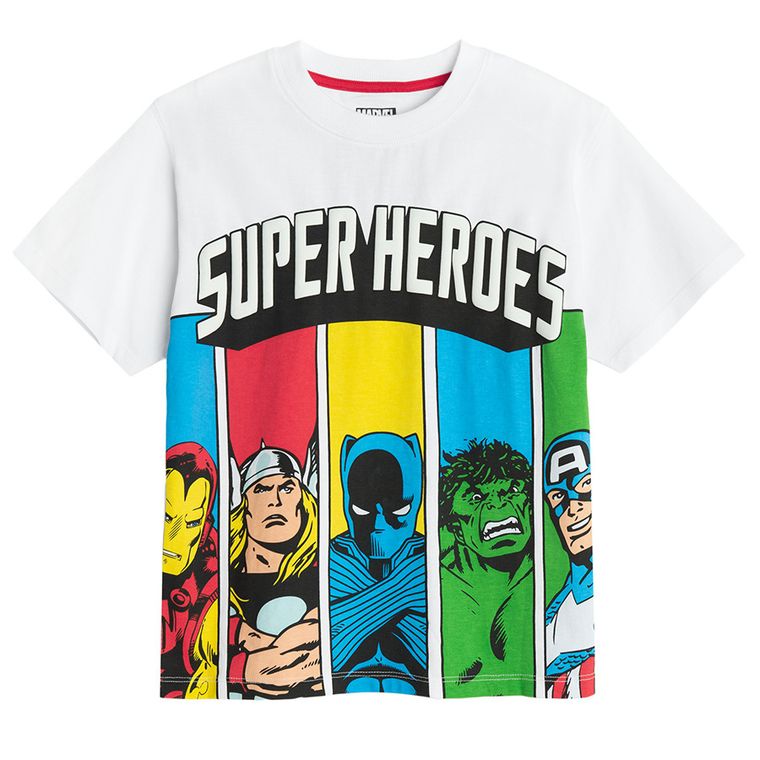 Cool Club, T-shirt chłopięcy, biały, Marvel Super Heroes