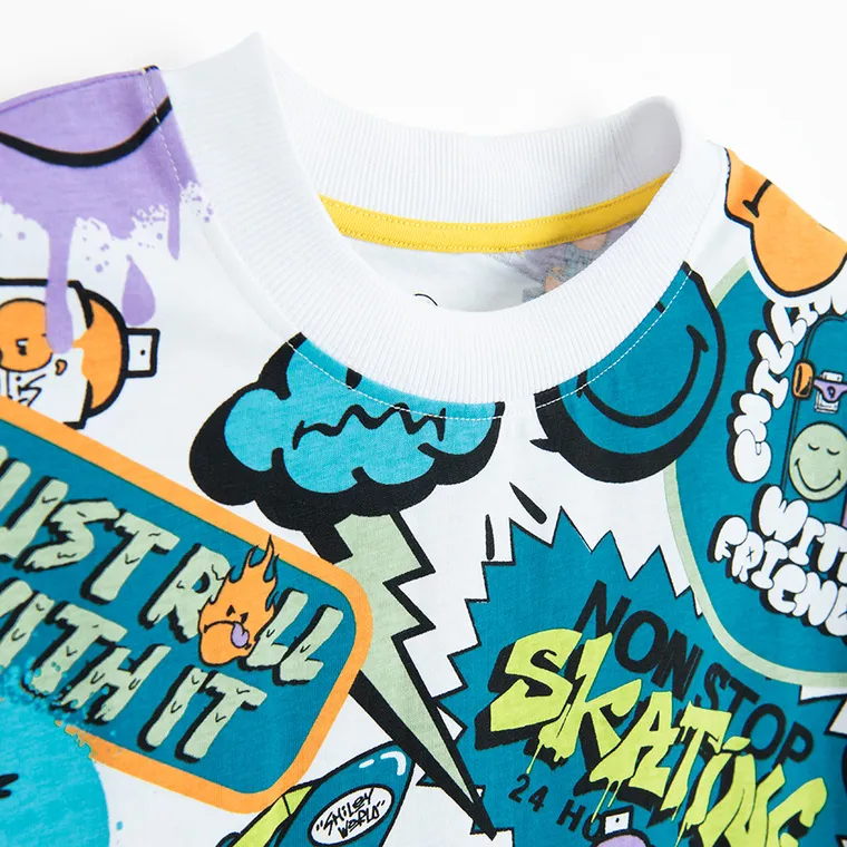 Cool Club, T-shirt chłopięcy, biały, SmileyWorld