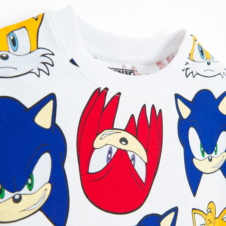 Cool Club, T-shirt chłopięcy, biały, Sonic the Hedgehog