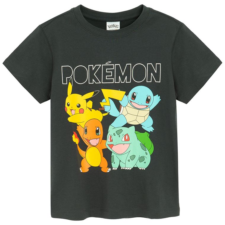 Cool Club, T-shirt chłopięcy, ciemnoszary, Pokemon