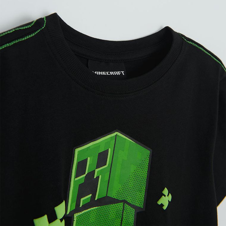 Cool Club, T-shirt chłopięcy, czarny, Minecraft