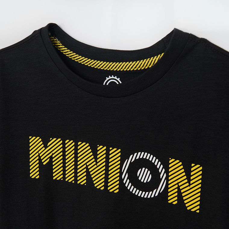 Cool Club, T-shirt chłopięcy, czarny, Minionki