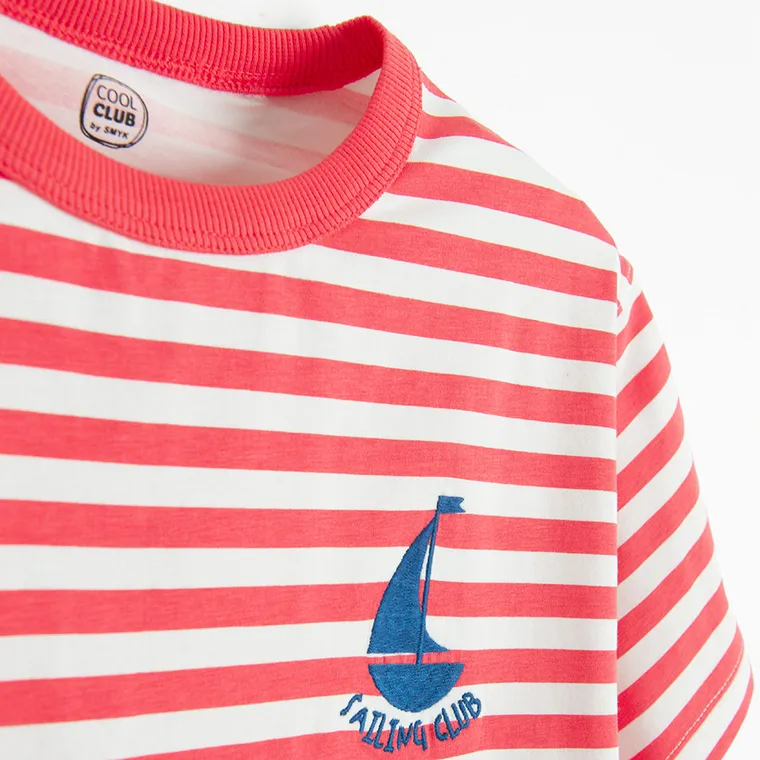 Cool Club, T-shirt chłopięcy, czerwono-biały