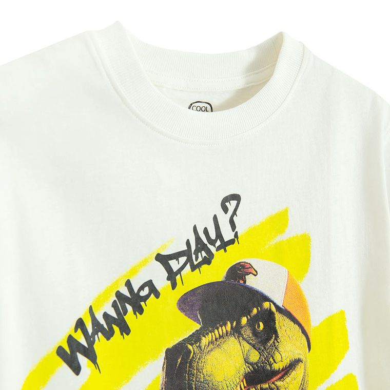 Cool Club, T-shirt chłopięcy, ecru