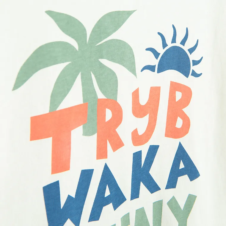 Cool Club, T-shirt chłopięcy, ecru