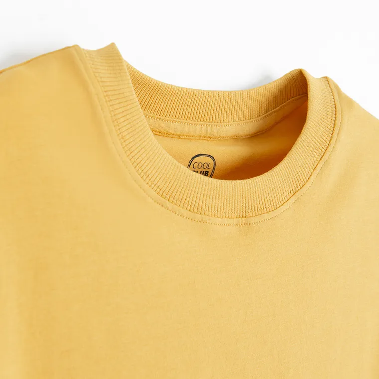 Cool Club, T-shirt chłopięcy, musztardowy