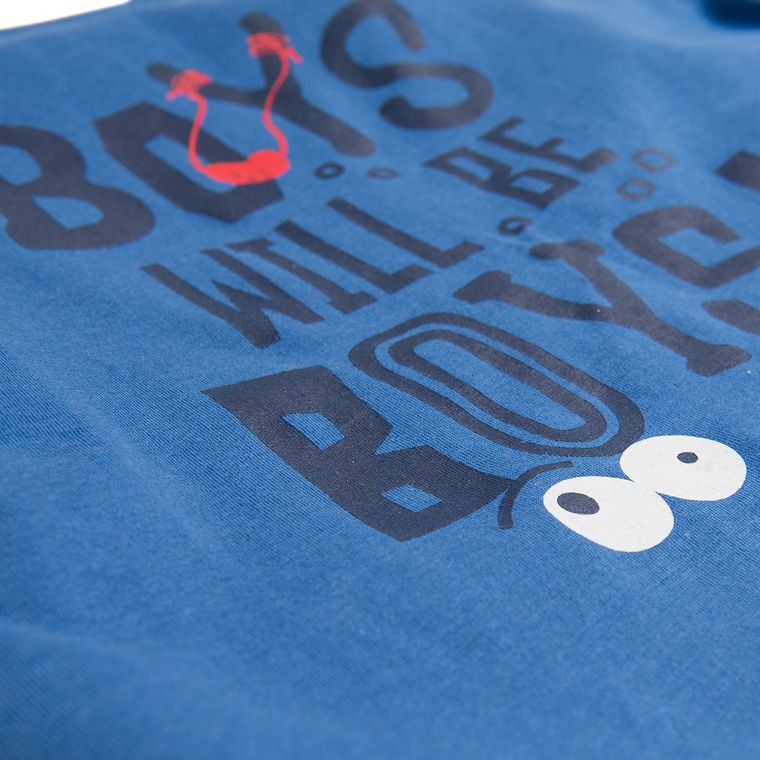 Cool Club, T-shirt chłopięcy, niebieski, Boys will be boys