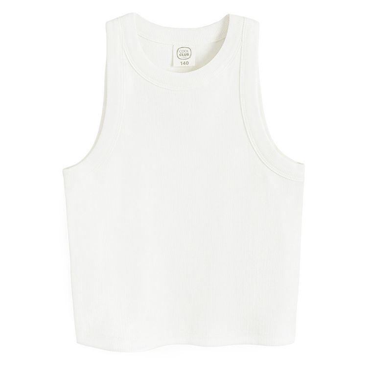 Cool Club, T-shirt dziewczęcy bez rękawów, prążkowany, mix, zestaw, 4 szt.