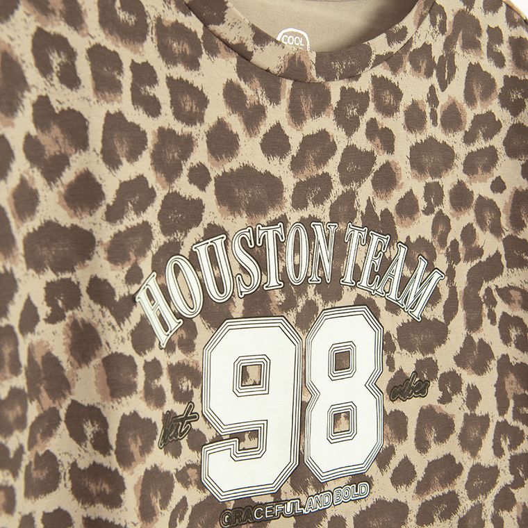 Cool Club, T-shirt dziewczęcy, beżowy