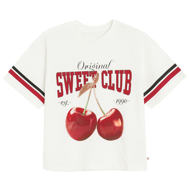 Cool Club, T-shirt dziewczęcy, biały