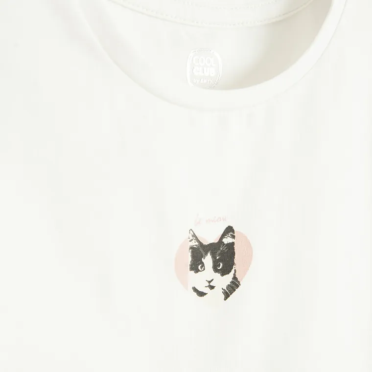 Cool Club, T-shirt dziewczęcy, biały