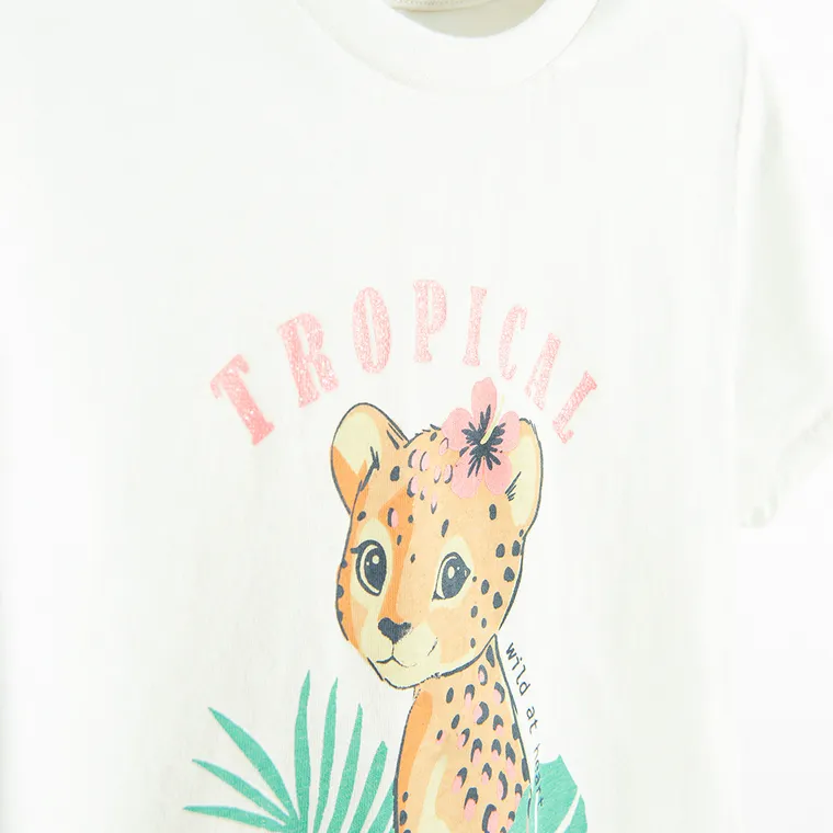 Cool Club, T-shirt dziewczęcy, biały