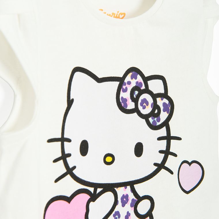 Cool Club, T-shirt dziewczęcy, biały, Hello Kitty