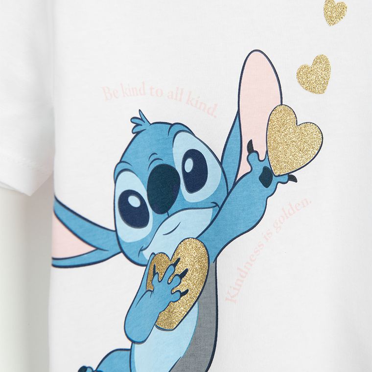 Cool Club, T-shirt dziewczęcy, biały, Lilo i Stitch