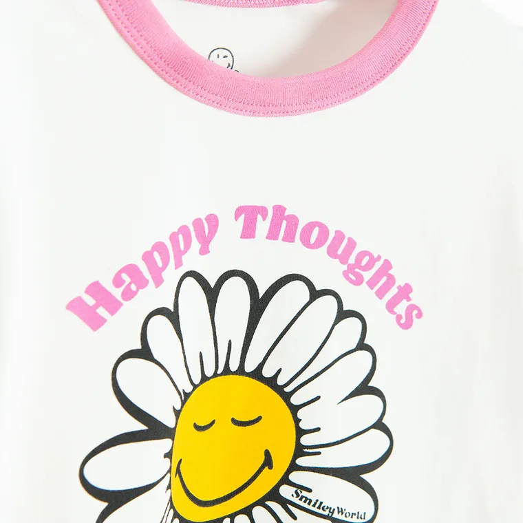 Cool Club, T-shirt dziewczęcy, biały, SmileyWorld