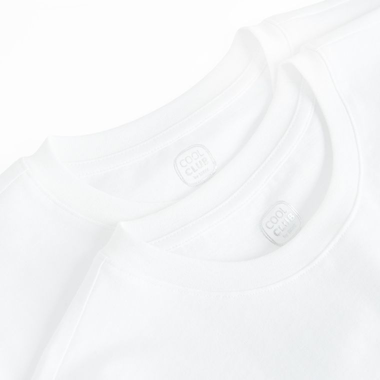 Cool Club, T-shirt dziewczęcy, biały, zestaw, 2 szt.
