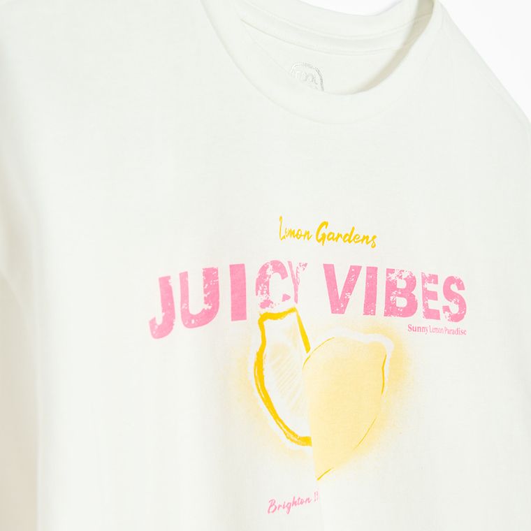 Cool Club, T-shirt dziewczęcy, crop top, biały