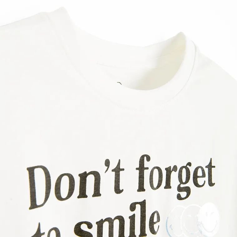 Cool Club, T-shirt dziewczęcy, crop top, biały, SmileyWorld