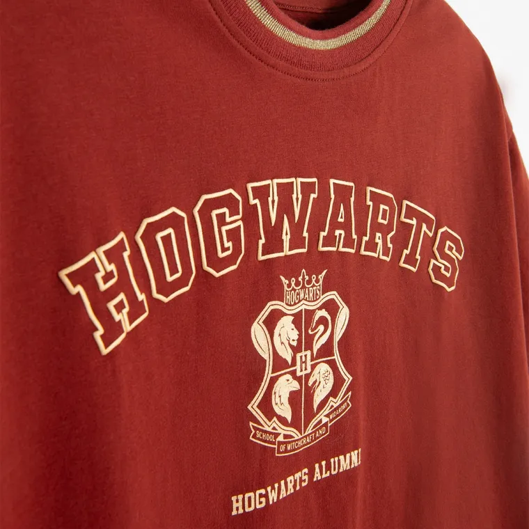 Cool Club, T-shirt dziewczęcy, crop top, bordowy, Harry Potter