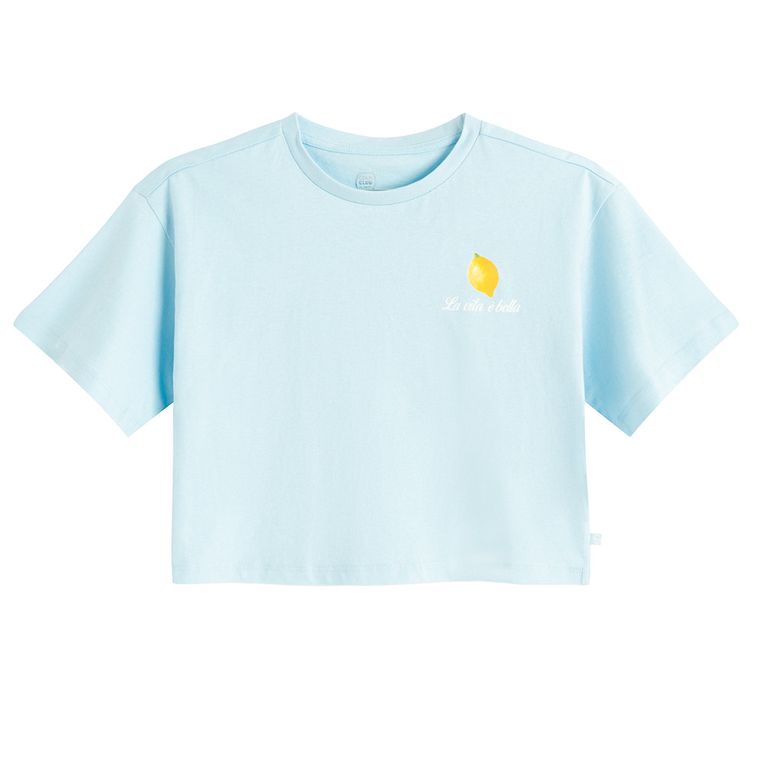 Cool Club, T-shirt dziewczęcy, crop top, mix, zestaw, 2 szt.