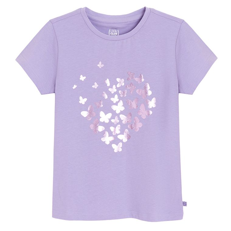 Cool Club, T-shirt dziewczęcy, fioletowy