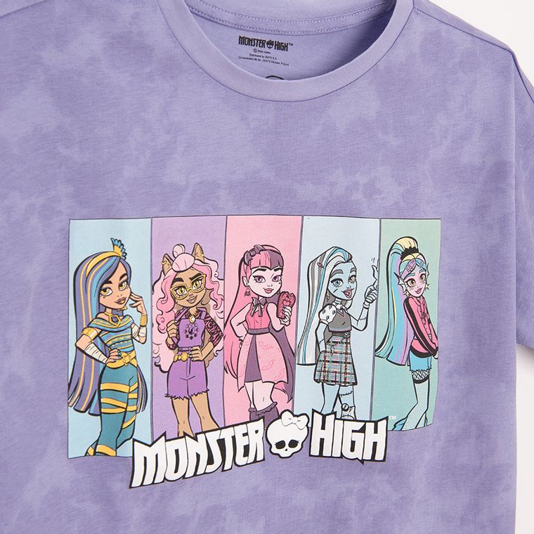 Cool Club, T-shirt dziewczęcy, fioletowy, Monster High