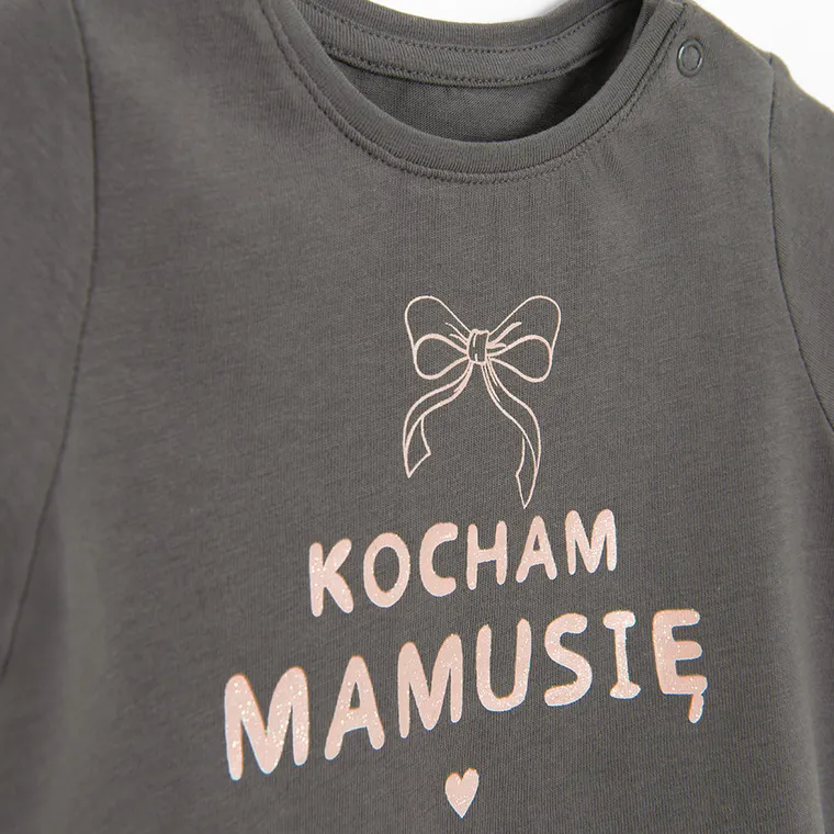 Cool Club, T-shirt dziewczęcy, grafitowy