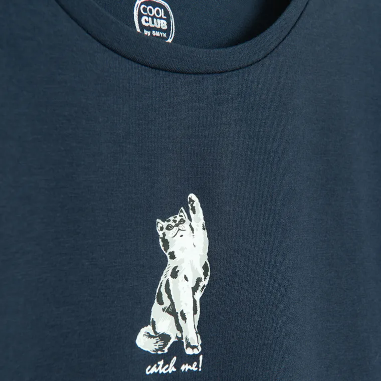 Cool Club, T-shirt dziewczęcy, granatowy