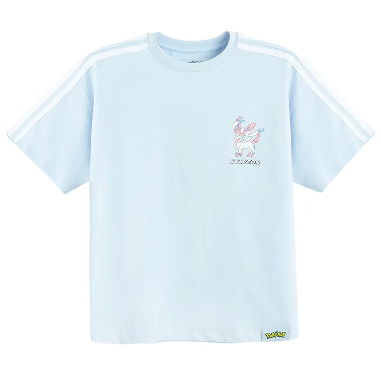 Cool Club, T-shirt dziewczęcy, oversize, niebieski, Pokemon