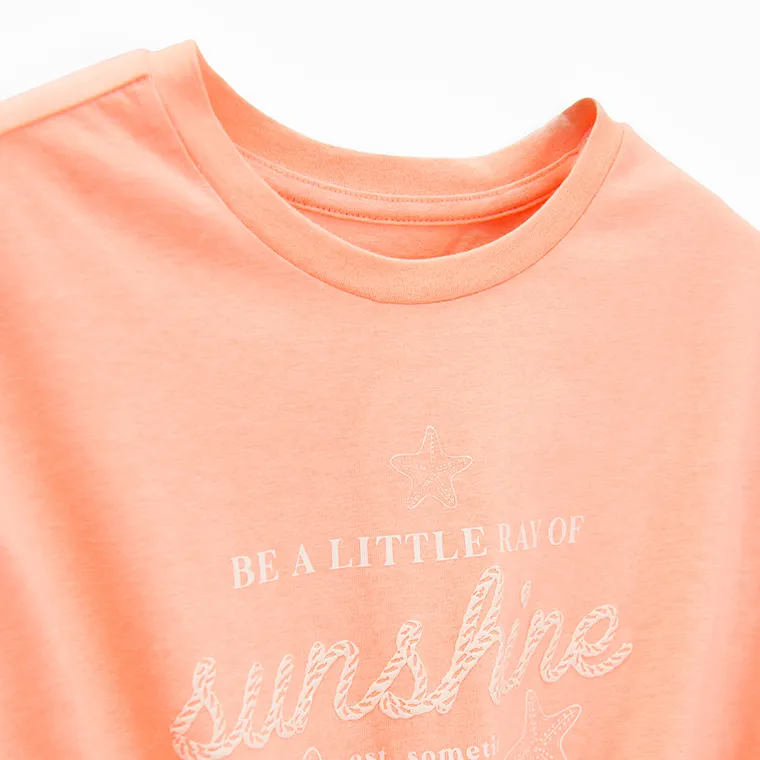 Cool Club, T-shirt dziewczęcy, pomarańczowy